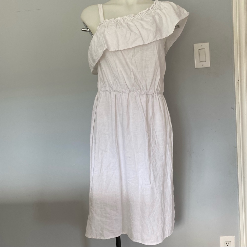 White linen summer dress